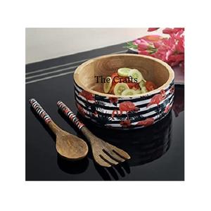 Tazón de madera impreso con diseño maravilloso, tamaño personalizado, forma redonda, tazón para servir sopa a un precio aceptable - Product Image 1