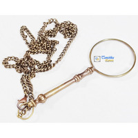 Loupe de lecture portative moderne en laiton antique, pendentif porte-clés, objet de collection, artisanat en métal électroplaqué fait main Tanishka