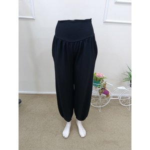 Pantalones de viscosa de dos hilos con cintura alta, bolsillos fruncidos y corte ancho para mujer, 32470 - Product Image 6