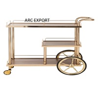 Fil de suspension fantaisie avec des articles de couleur dorée de styliste moderne Unique élégant grand chariot de service Antique
