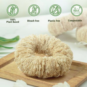 ฟองน้ำห้องครัวสำหรับล้างจานใยบวบขัดทำความสะอาดครัวฟองน้ำล้างจานทรงกลมขัดหม้อใยบวบธรรมชาติขัดเวียดนาม - Product Image 2