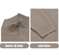Chandails à fermeture éclair pour hommes, coupe ajustée, pull à col montant en tricot léger, pulls polo décontractés, cardigan