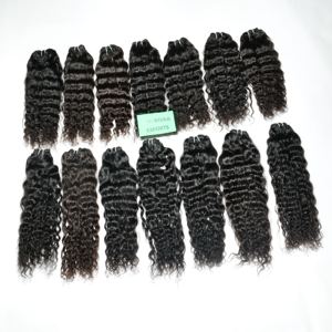 Extensions de cheveux indiens vierges non traités Remy, faisceaux de couleur noire, vague de corps bouclée et cuticule droite alignée, vendeur de confiance - Product Image 3