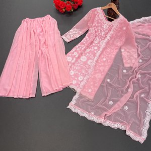 Combinaison Salwar de haute qualité pour femmes, avec broderie lourde en coton semi-tissé, meilleur styliste - Product Image 6