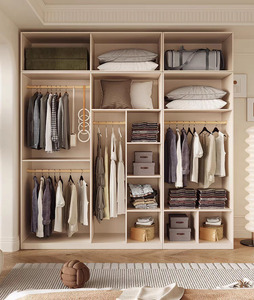 <span class=keywords><strong>Armoire</strong></span> en bois moderne et élégante avec porte, grand espace de rangement, meubles de chambre à coucher - Product Image 5