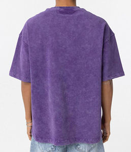 T-shirt Ringer en coton 100% de haute qualité en gros, lavage à l'acide, logo brodé personnalisé, surdimensionné, écologique, streetwear, hip hop - Product Image 2