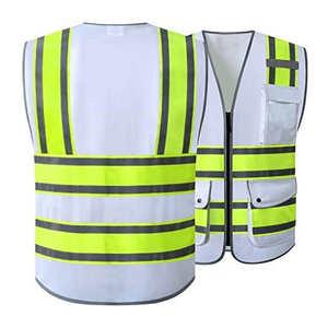 Chaleco de Seguridad Reflectante de Alta Visibilidad, Impermeable, Transpirable y de Secado Rápido, de Poliéster, para Trabajos de Construcción - Product Image 2