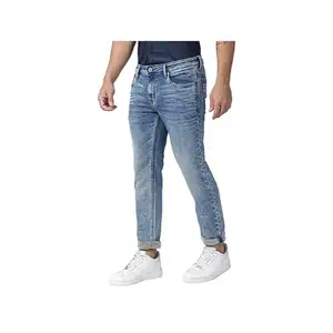 Kustom 100% katun Denim Jeans pria Slim Fit biru cuci ukuran tersedia untuk dijual oleh eksportir India