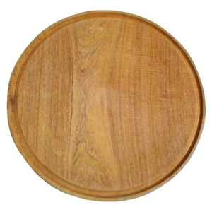 Assiette de service ronde en bois d'acacia artisanal et écologique pour la maison et les restaurants à prix raisonnable - Product Image 1