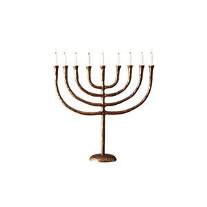 Bougeoir Menorah en laiton massif traditionnel à 7 branches pour Hanoukka et décoration de maison juive centre de Table pour religieux - Product Image 2