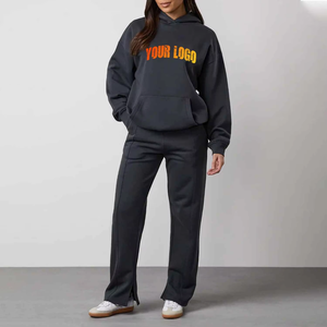 Ensemble sweat-shirt et pantalon ample en molleton imprimé pour femme, style streetwear, coupe décontractée, confortable pour l'automne et l'hiver - Product Image 1