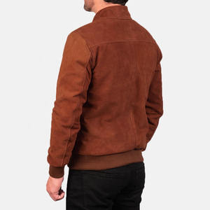 Chaqueta de Cuero Bomber para Hombre con Bolsillos Delanteros / Chaqueta de Cuero de Oveja de la Mejor Calidad para Uso Casual / Chaquetas de Cuero para Motocicleta - Product Image 5
