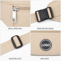Sac banane unisexe portable en nylon avec fermeture éclair, idéal pour les voyages en plein air, la plage, les vacances, la gare, les stations, les hôtels et les halls.