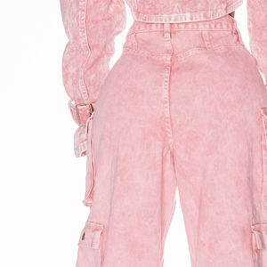 Streetwear avec logo brodé personnalisé pour femmes Pantalon cargo de jogging Pantalon cargo léger en tissu de coton pour femmes Service OEM pour femmes - Product Image 6