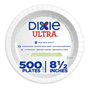 Assiettes en papier Dixie Ultra de 8 1/2 pouces, poids lourd, blanches, 125 par paquet, 4 paquets par carton, 500 assiettes (SXP9W) - Product Image 4