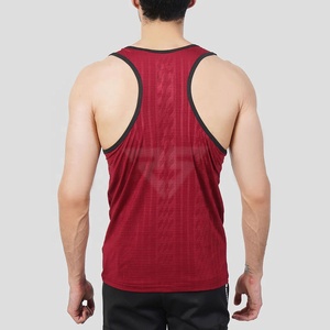 100% coton coupe décontractée évacuation de la transpiration respirant décolleté ouvert dos nageur noir vêtements de sport hommes débardeurs - Product Image 2