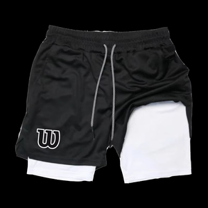 Shorts de course pour homme 2 en 1 à double couche, taille mi-haute, en maille tissée respirante, pour le basketball, la salle de sport, l'entraînement, décontractés, shorts de sport d'été - Product Image 4