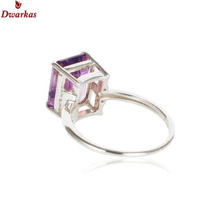 แหวนพลอยอเมทิสต์ธรรมชาติสีเงินสเตอร์ลิง925สำหรับงานแต่งงาน - Product Image 3