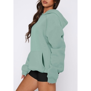 Sweat à capuche personnalisé de haute qualité pull en tricot à manches longues pour femmes tissu en coton pull à capuche surdimensionné pour femmes - Product Image 2