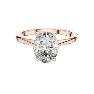 Anillo Solitario Ovalado con Diamante de Laboratorio de 2 Quilates para Mujer, Claridad VVS-VS EF, Oro de 18K, 14K, 10K y Plata 925, Oro Rosa, Amarillo, Blanco - Product Image 1