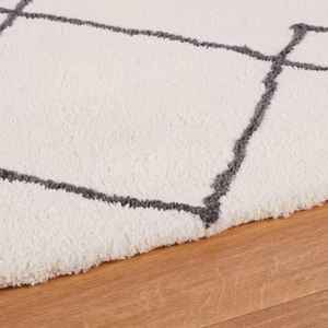 Alfombra de Algodón con Diseño Tufted Estilo Bereber en Blanco y Negro, Patrón Abstracto, Diseño Moderno, Ecológica, Antideslizante y Apta para Mascotas - Product Image 5
