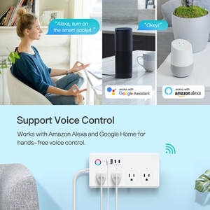 Enchufe Inteligente WiFi Tuya 2026 con 4 Tomas de Corriente y Carga Rápida USB-C, Control por Voz con Alexa y Asistente de Google PST-SM-301-X - Product Image 3