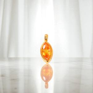 Marquise Citrine Quartz Gemstone Charms Pendentif-Argent 925 Plaqué Or Femmes Pendentif-Vente en gros DIY Making Collier - Product Image 1