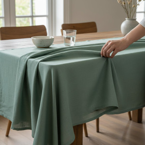 Soft Cotton Solid Luxury <b>Tablecloth</b> 140x180cm Eco Friendly Durable Premium Quality Fabric Farmhouse Dining Rustic Wedding - Product Image 4