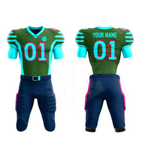 Nueva llegada 2025 conjuntos de uniformes de fútbol americano personalizados de alta calidad 100% poliéster transpirable para ropa de adultos - Product Image 1