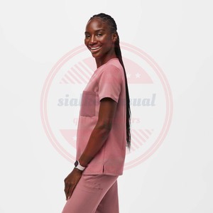 Logo personnalisé Infirmière Femmes et Hommes Underscrub \ Professional Half Sleeve Hospital Nursing Polyester Under Shirts - Product Image 3