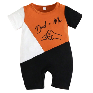 Venta al por mayor primavera recién nacido bebé niñas niños mezcla de algodón de punto papá temática mameluco para niños personalización disponible - Product Image 1