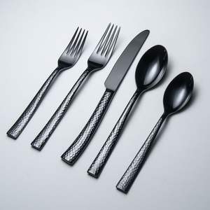 Superb Stainless Steel Flatware Grey <b>Coloured</b> Cutlery Set Best Kitchen Serving Tools Suitable For Any Events High End Quality - Product Image 1