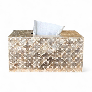 Boîte à mouchoirs élégante en nacre, incrustation de coquillages faite à la main, porte-mouchoirs décoratif pour salle de bain - Product Image 1