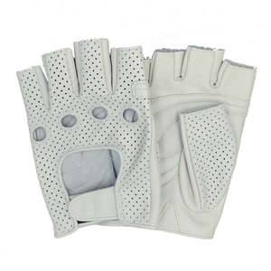 Gants de cyclisme en cuir sans doublure pour hommes, été, dos en mesh - Product Image 1