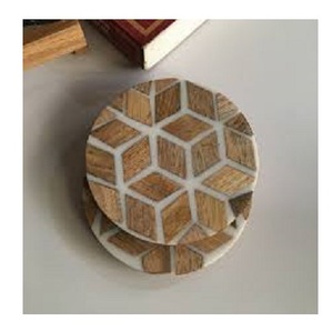 Modern Double Shade Wood Round Tea Coffee Wine Glass Mats Pads High Quality Homeware Tableware Dinnerware <b>Drink</b> <b>Coaster</b> - Product Image 5