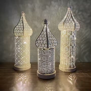 Middle East Moslem LED Iron Festival Decorative Light <b>Fittings</b> Hollow Design EID MUBARAK Ramadan Wind <b>Lamp</b> Decoration - Product Image 3