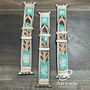 Bracelets de montre en cuir confortables au design classique, faits à la main, avec boucle à ardillon à dégagement rapide, en cuir de vache, bracelet de montre de remplacement - Product Image 1