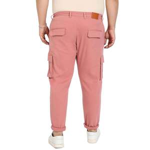 Vente en gros, logo personnalisé, OEM, pantalon cargo avec ceinture de couleur rose pour hommes, pantalon cargo relax de coupe - Product Image 6