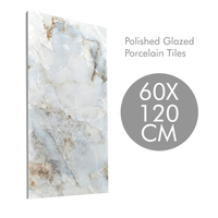 Tendance 600x1200mm Carreaux de sol en porcelaine émaillée polie 60x120 cm Carreaux de sol en porcelaine émaillée aspect pierre de marbre pour chambre et villa