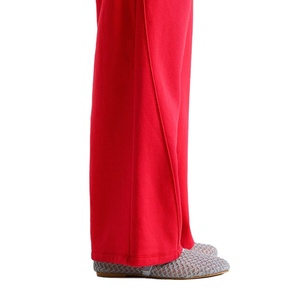 Pantalones Deportivos de Felpa de Algodón para Mujer, Talla Grande, OEM, Personalizados, Color Gris, Corte Holgado, Pierna Ancha, con Ribete - Product Image 6