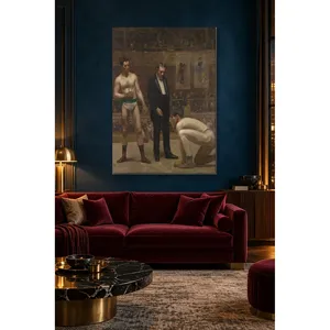 Impresión en lienzo de Fida Thomas Eakins: Árbitro contando en el ring y boxeadores - Product Image 1