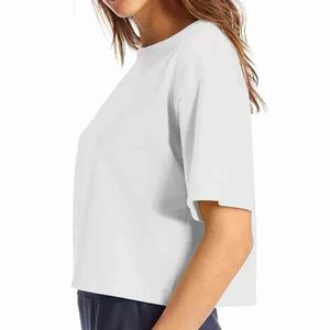 เสื้อยืดกีฬาสำหรับผู้หญิงเสื้อยืดกีฬาโอเวอร์ไซส์โลโก้ออกแบบได้ตามต้องการ - Product Image 2