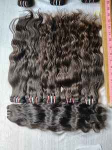 Lujosos paquetes de extensión de cabello humano indio 18 "pulgadas cabello Remy indio recto Color Natural suave perfecto para crudo sin procesar - Product Image 3