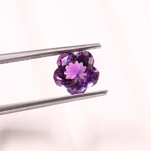 หินอเมทิสต์สีม่วง8x8มม. หินอัญมณีธรรมชาติสำหรับทำเครื่องประดับ - Product Image 2