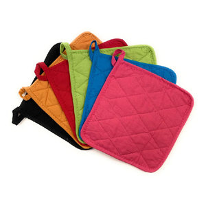 Plaid Colorful 100% Organic Cotton Heat Resistant Hot for Kitchen Multipurpose Gots Certificate Double Layer Quilted <b>Pot</b> <b>Holders</b> - Product Image 1