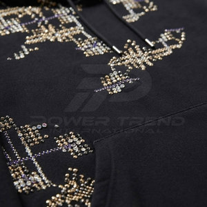 Sweat à capuche pour homme de haute qualité, vêtements décontractés d'hiver, 100% coton, strass, écologique, séchage rapide, conçu pour le confort et le style - Product Image 5