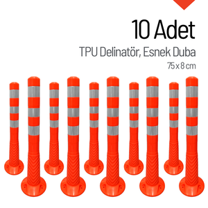 Juego de 10 Delimitadores Flexibles de PVC/TPU de 75x8 cm - Product Image 1
