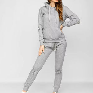 ชุดวอร์มคอตตอนผ้าฟลีซของผู้หญิงชุดวิ่งออกกำลังกายแบบบางชุดสองชิ้นระบายอากาศได้ดีสำหรับฤดูหนาว - Product Image 1