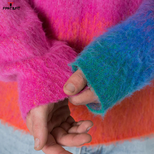 Pull en cachemire et laine tricoté à manches longues, couleur unie, logo personnalisé sur le devant, décontracté, pour homme, hiver, séchage rapide, anti-froissement - Product Image 6