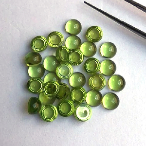 25ชิ้นพลอยเพอริโดธรรมชาติ4มม. ทรงหลังเบี้ยทรงกลมหนา2.6มม. 7.65ตลล็อต iroc ขายคุณภาพสูงพลอยหลวมตัด - Product Image 1